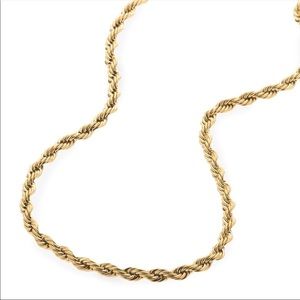 4mm 22inch 14k Gold Stainless Steel Rope Chain